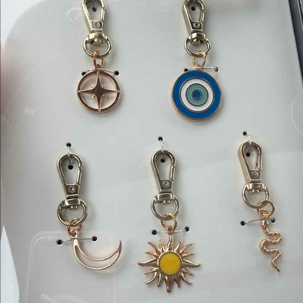 5 Pack of Keychain/Bag Charms  ~ Gold and Blue - Picture 2 of 4